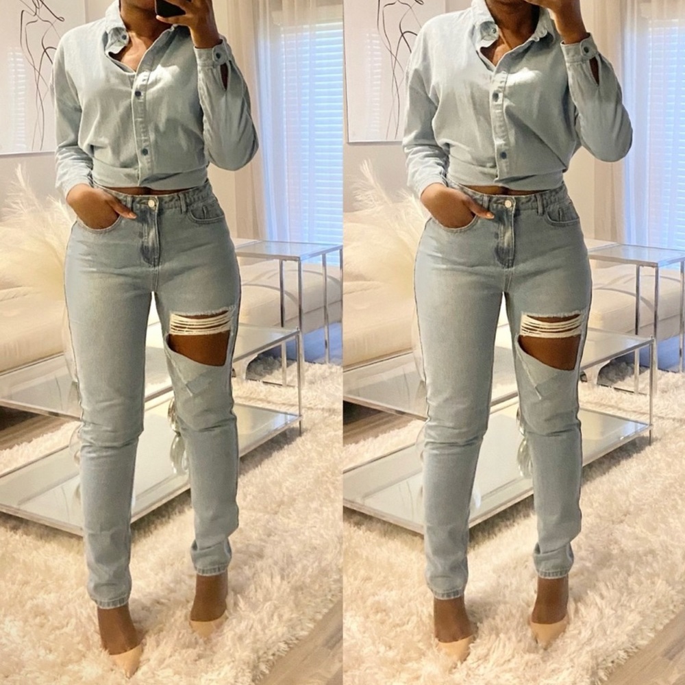 Distressed jeans